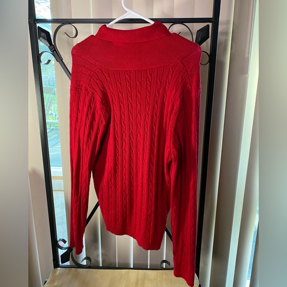 Charter Club Red Cowl Neck Sweater with Textured Knit - Picture 4 of 4